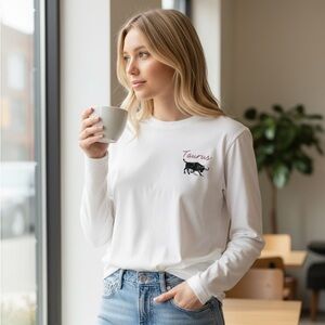 J.Crew Taurus NO BULL Embroidered Women's L/S Top